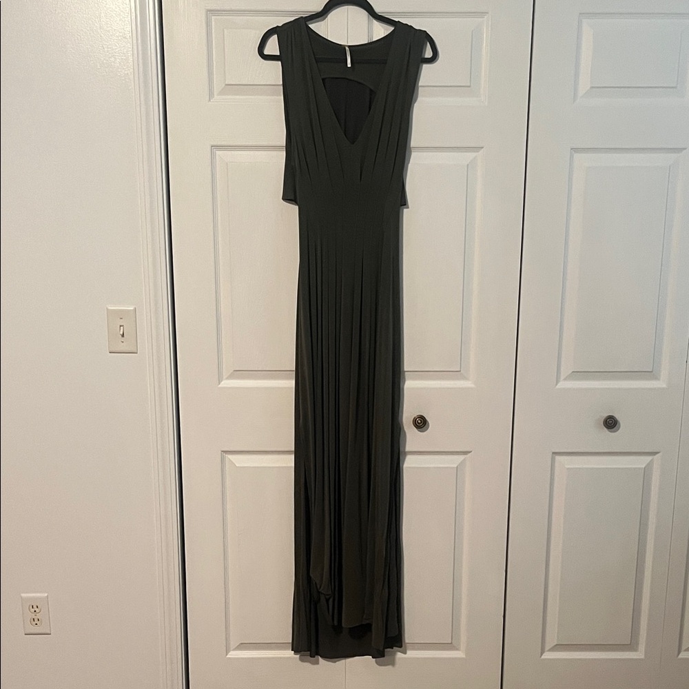 Free People Elegant Olive Green Maxi Dress